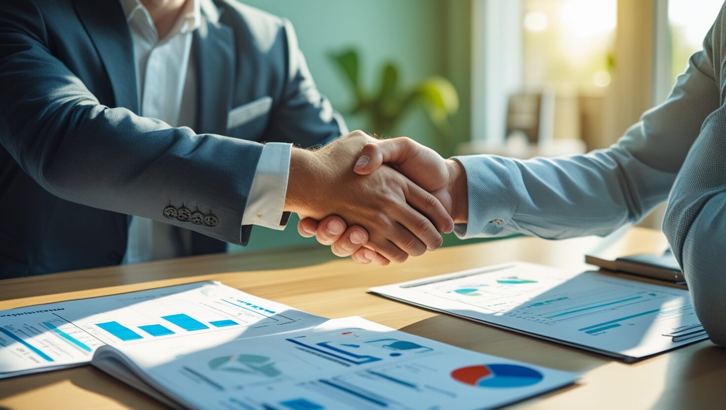 Acuerdo de colaboración entre dos webs sobre la mesa de trabajo