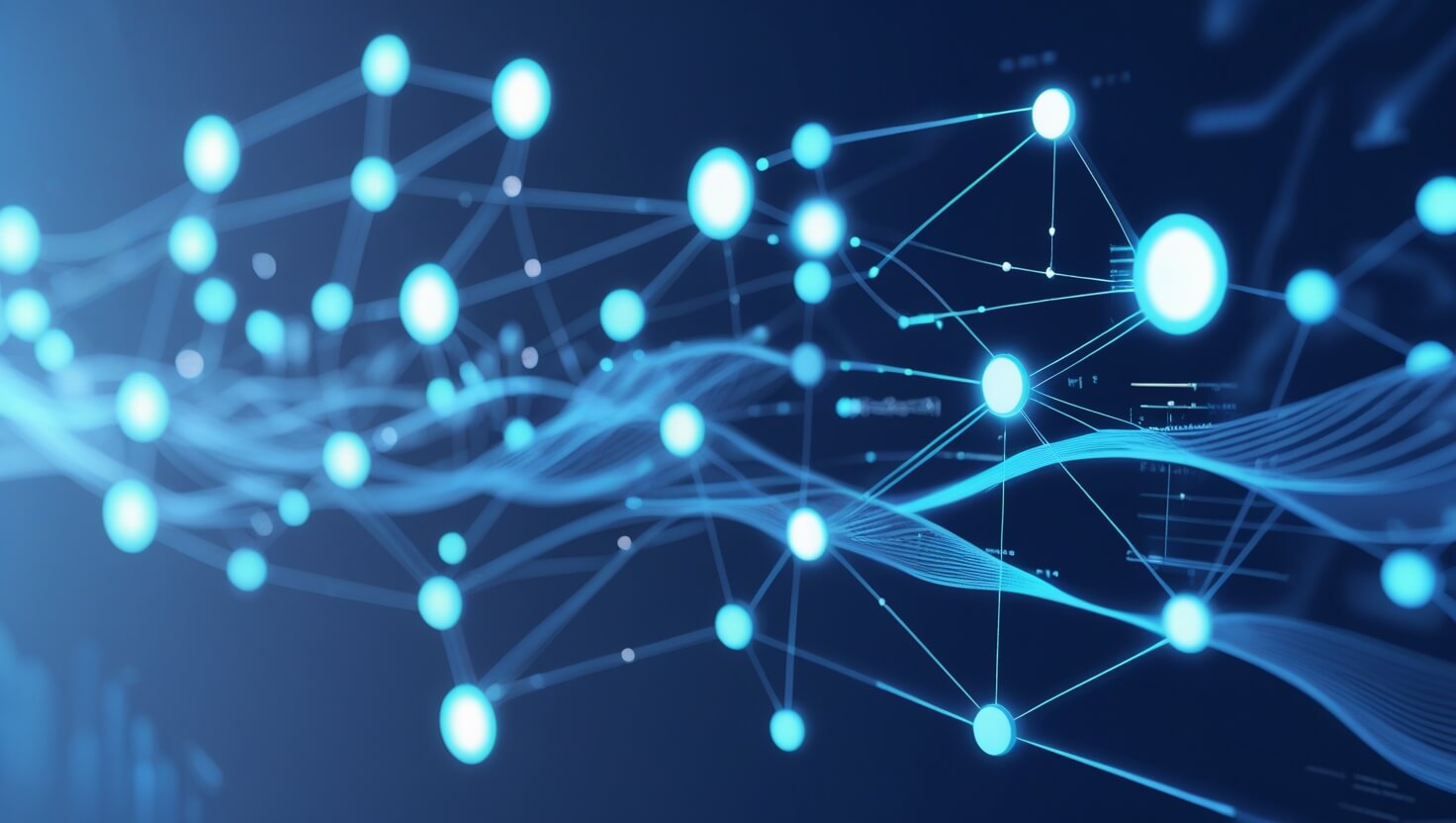 Red de nodos conectados que representa el enlazado interno de una web
