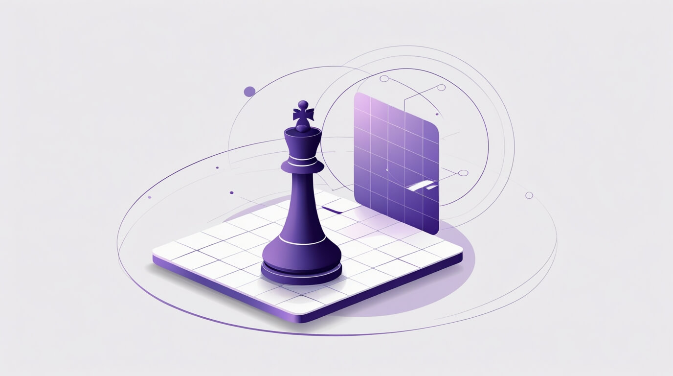 Rey de ajedrez sobre un tablero junto a una pantalla: la estrategia SEO