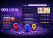 Ficha de negocio en Google con reseñas y chinchetas de ubicación en el mapa