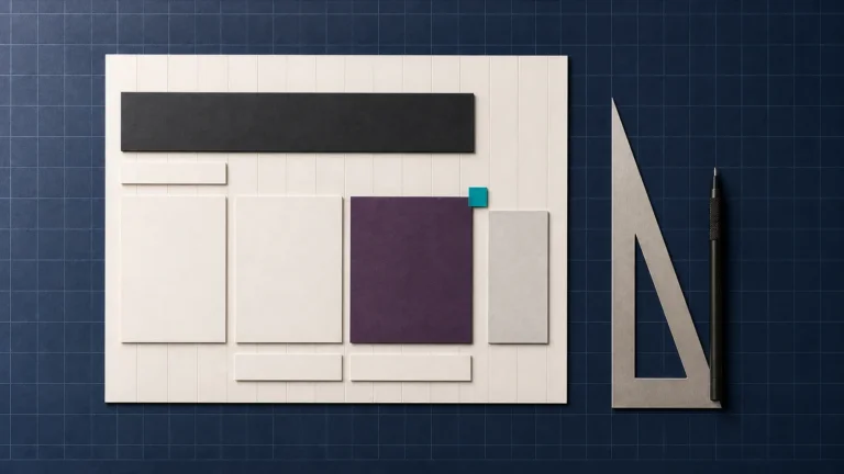 Sistema modular corporativo que representa estructura, responsive y control técnico en Elementor