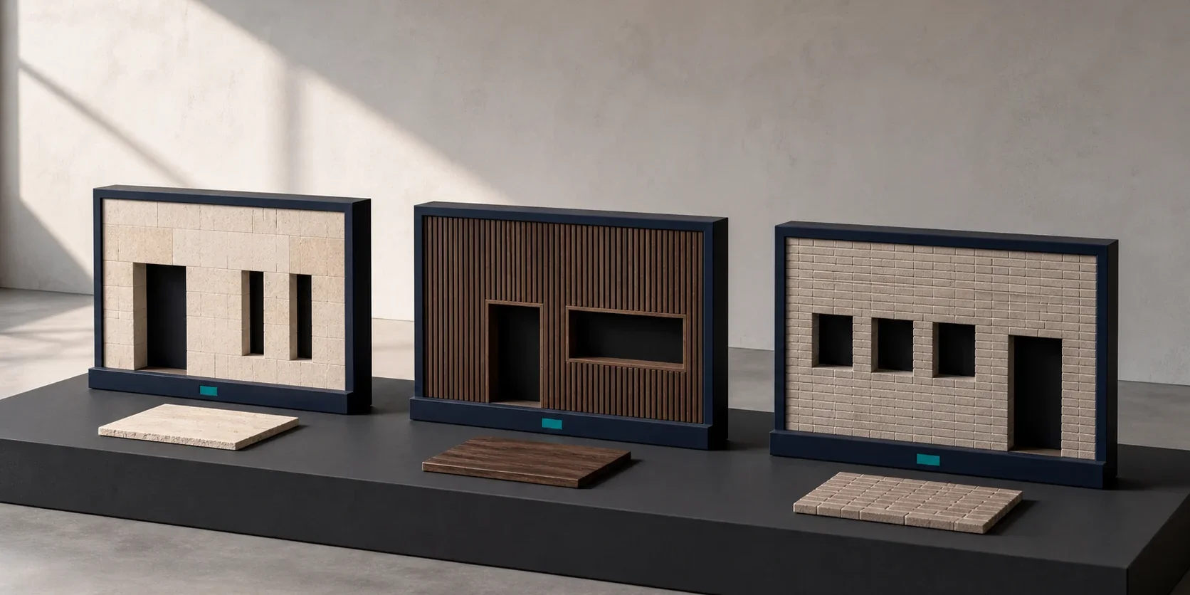 Maqueta corporativa de varias sedes diferenciadas conectadas por una arquitectura común