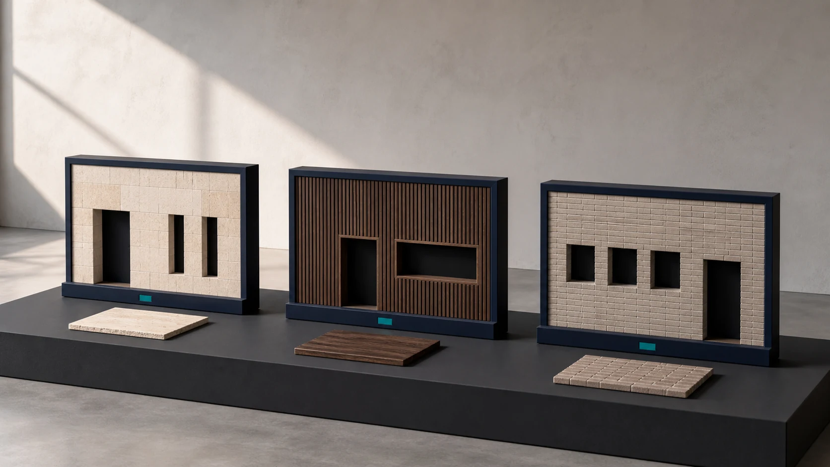 Maqueta corporativa de varias sedes diferenciadas conectadas por una arquitectura común