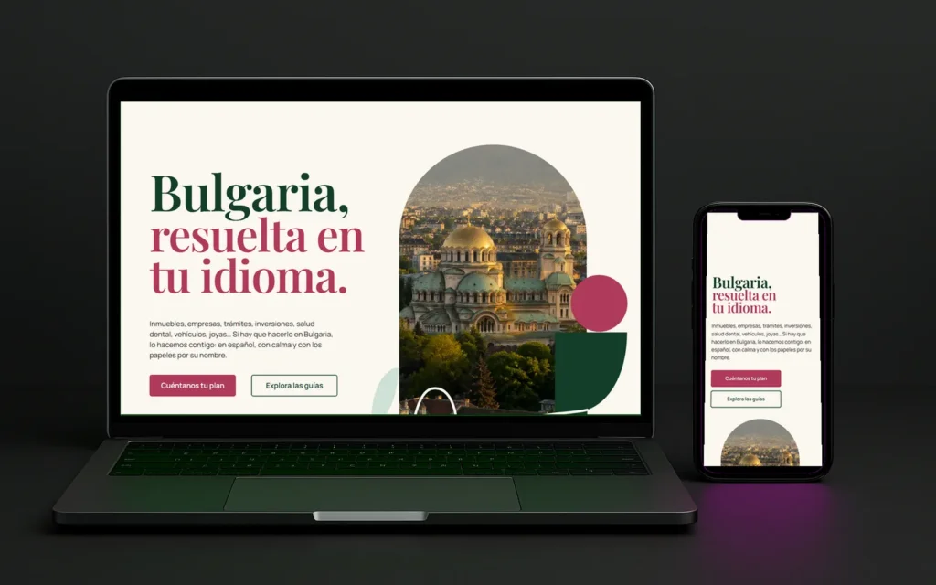 Web de Bulgaria para Todo vista en ordenador y en móvil