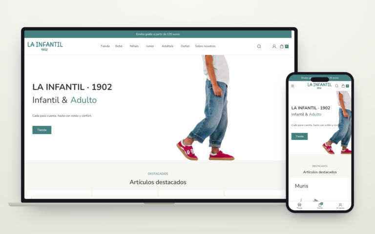 Web de La Infantil vista en ordenador y en móvil