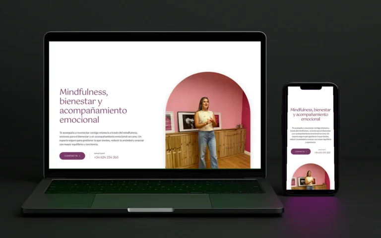 Web de Lozagapi Emociones, mindfulness y acompañamiento emocional, vista en portátil y en móvil